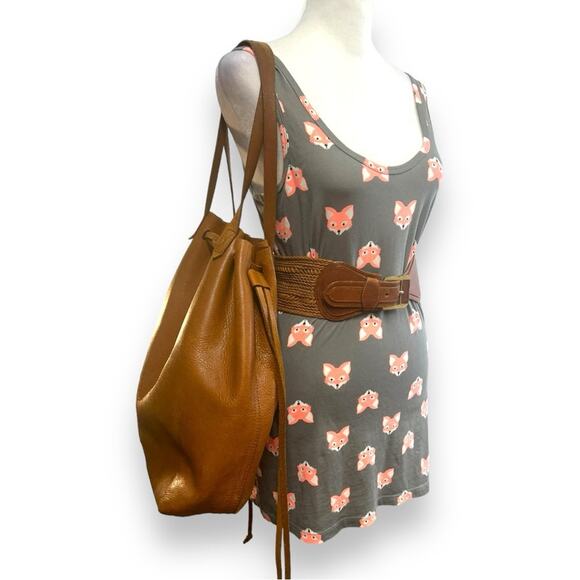 NO BOUNDARIES Little Foxes knit sleeveless sheath dress Taupe & coral SZ L - Picture 4 of 12